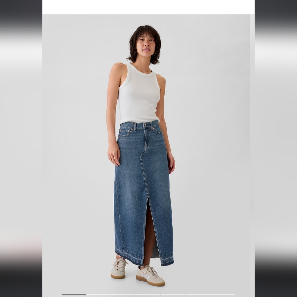 Gap denim maxi skirt